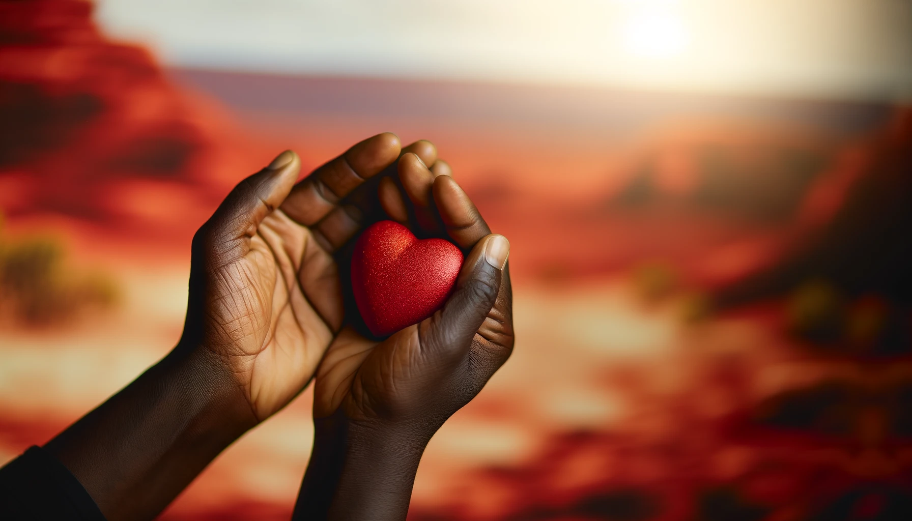 hands holding red heart in concept healthcare