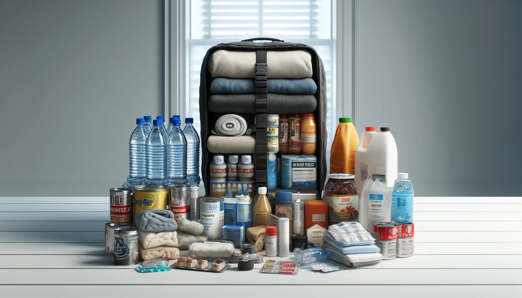 an emergency response kit being packed. 